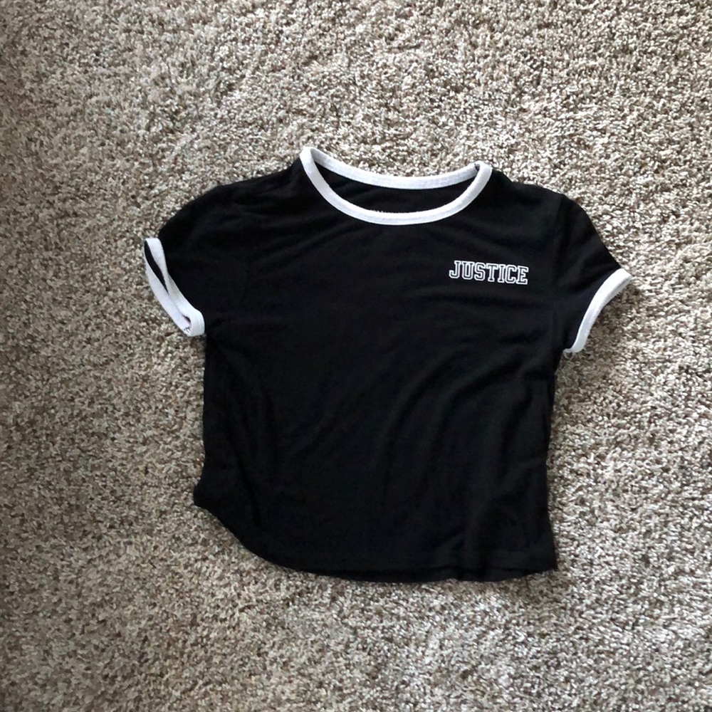 Justice kids black crop top.
